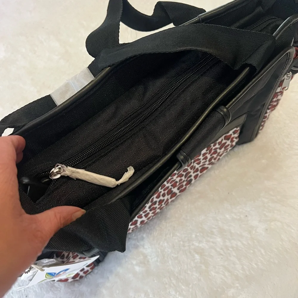 Kalencom Nola Tote Black and Leopard Print Diaper Bag